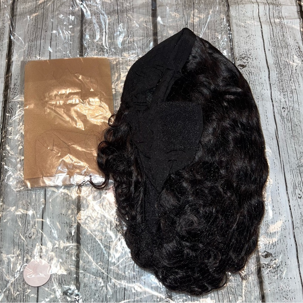 100% Human Hair Curly Headband Wig